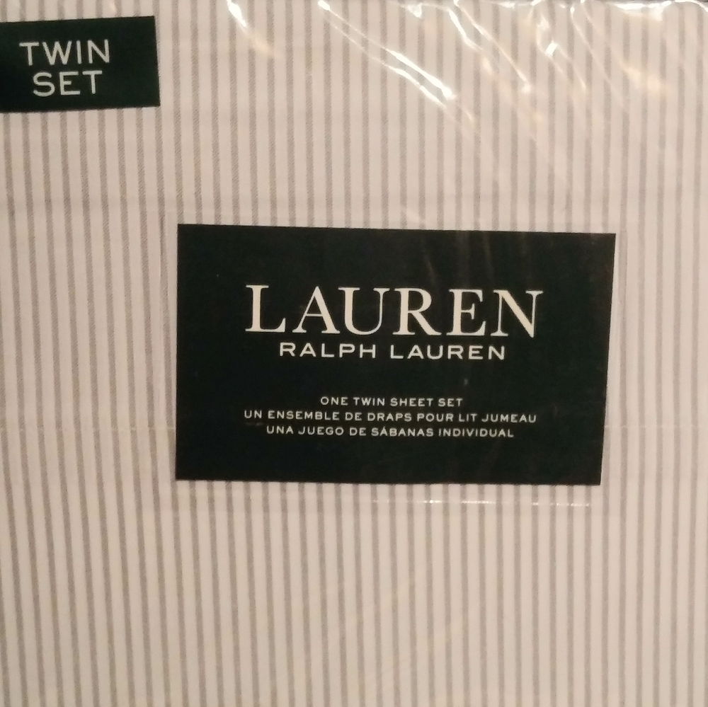 New Ralph Lauren Twin size sheet set Lenox Stripe